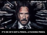 It's ok he's got as pencil, a fucking pencil