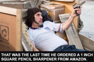 that's the last time he ordered a 1 inch square pencil sharpener from amazon